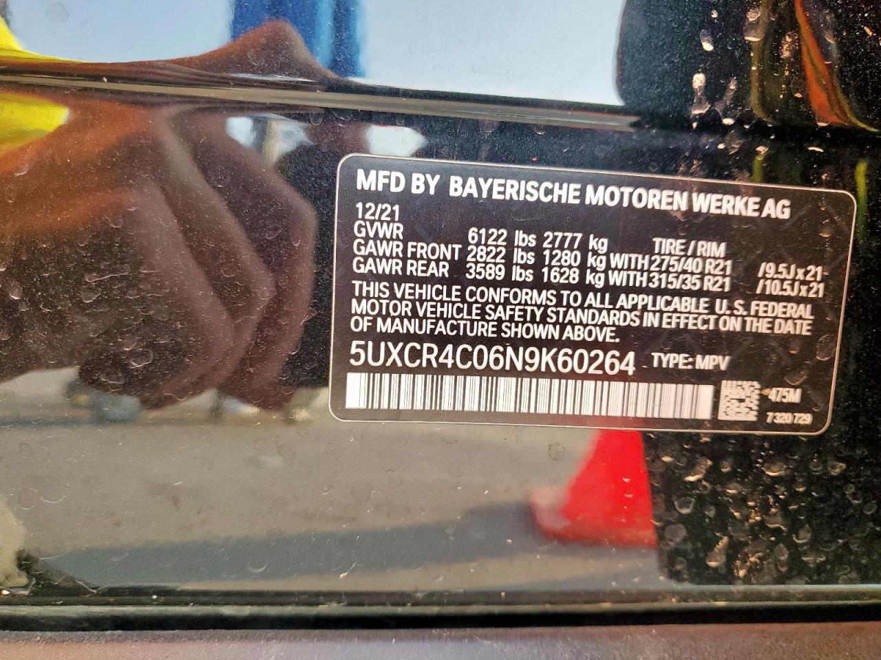 2022 BMW X5 Sdrive 40I VIN: 5UXCR4C06N9K60264 Lot: 71724175