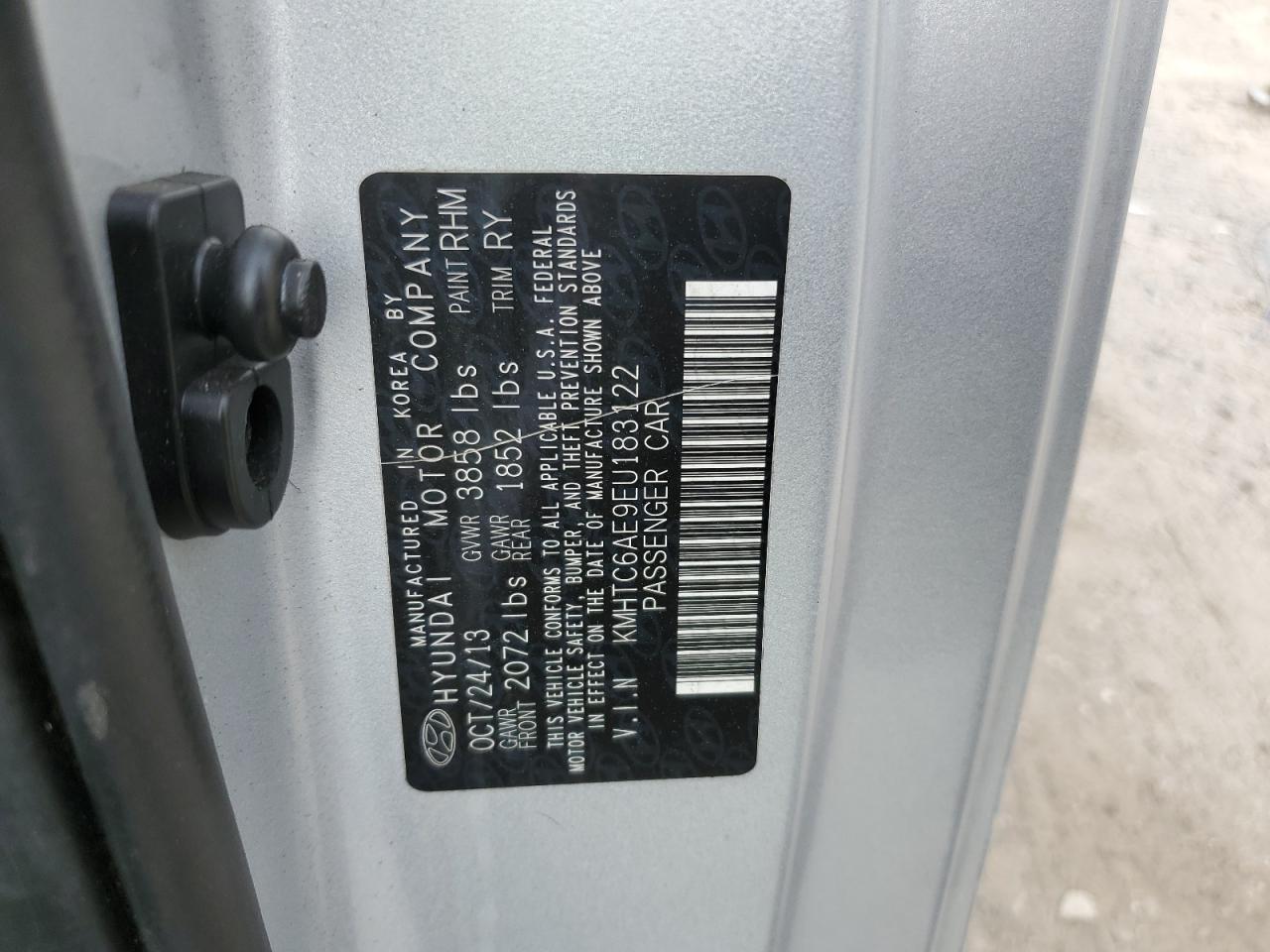 2014 Hyundai Veloster Turbo VIN: KMHTC6AE9EU183122 Lot: 84618165