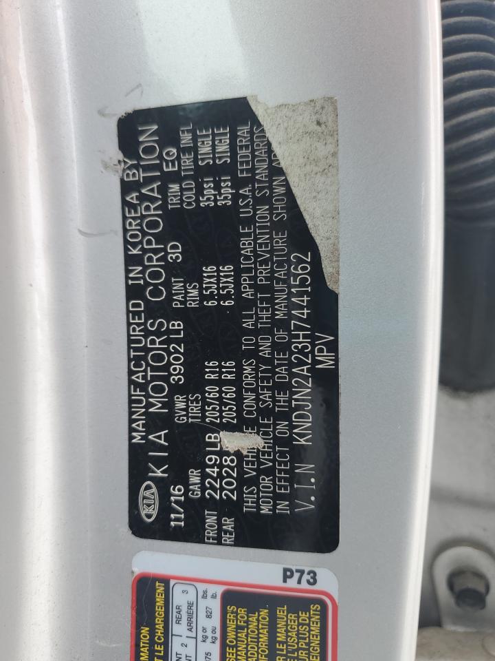 2017 Kia Soul VIN: KNDJN2A23H7441562 Lot: 84704895