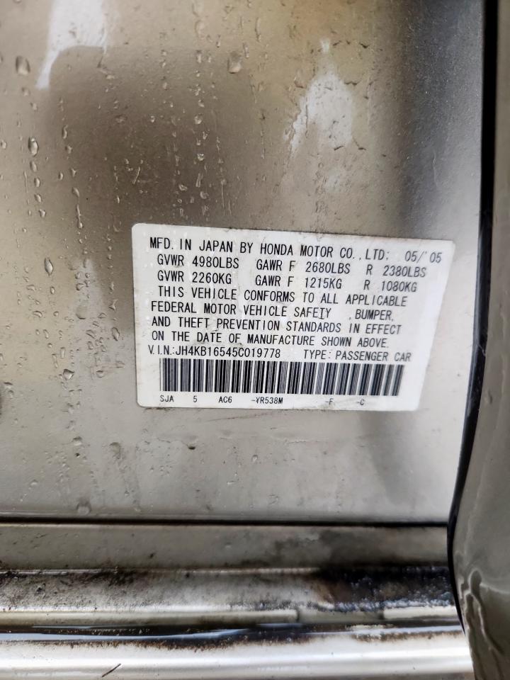 2005 Acura Rl VIN: JH4KB16545C019778 Lot: 81622235