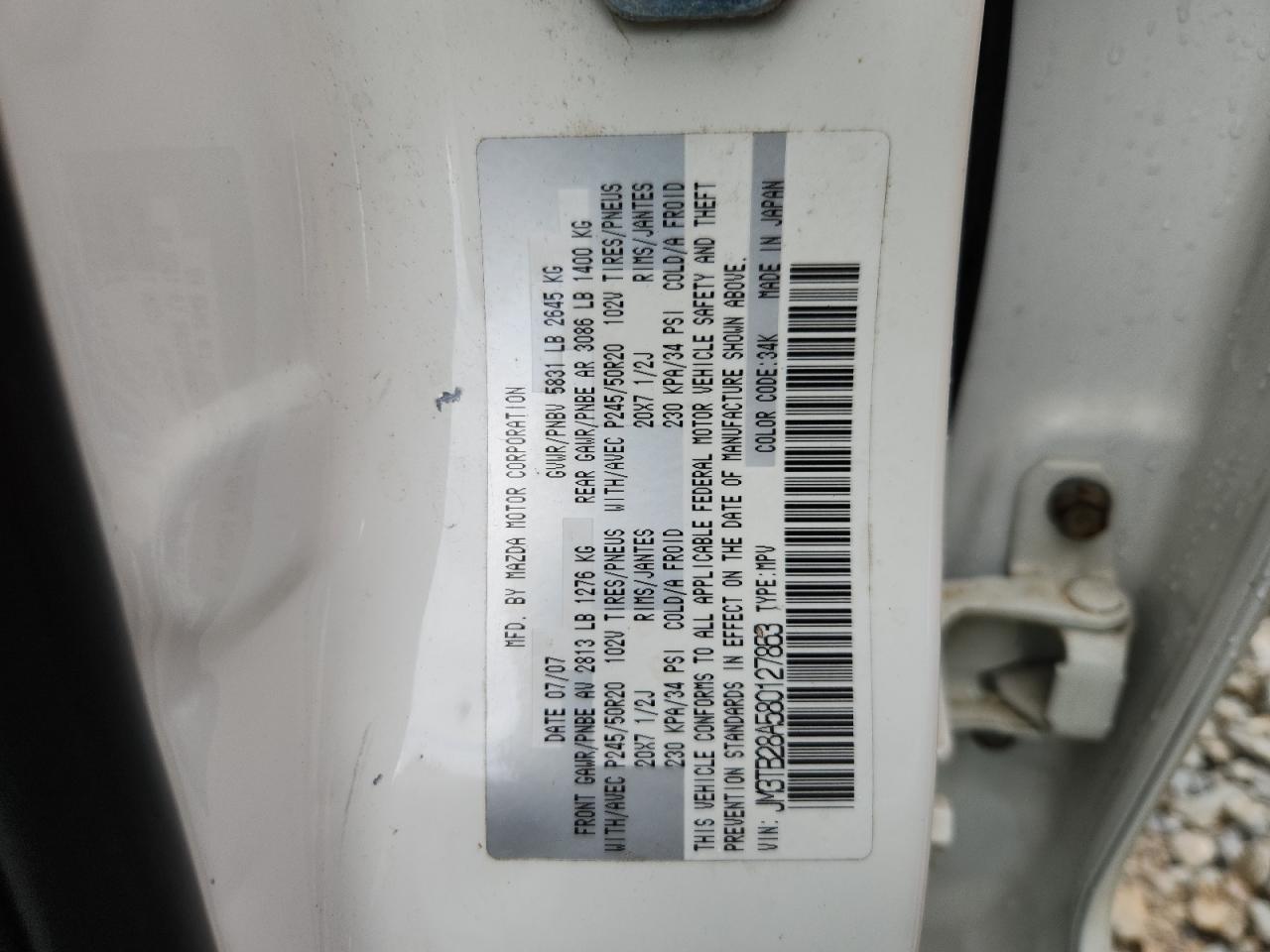 2008 Mazda Cx-9 VIN: JM3TB28A580127863 Lot: 83985295