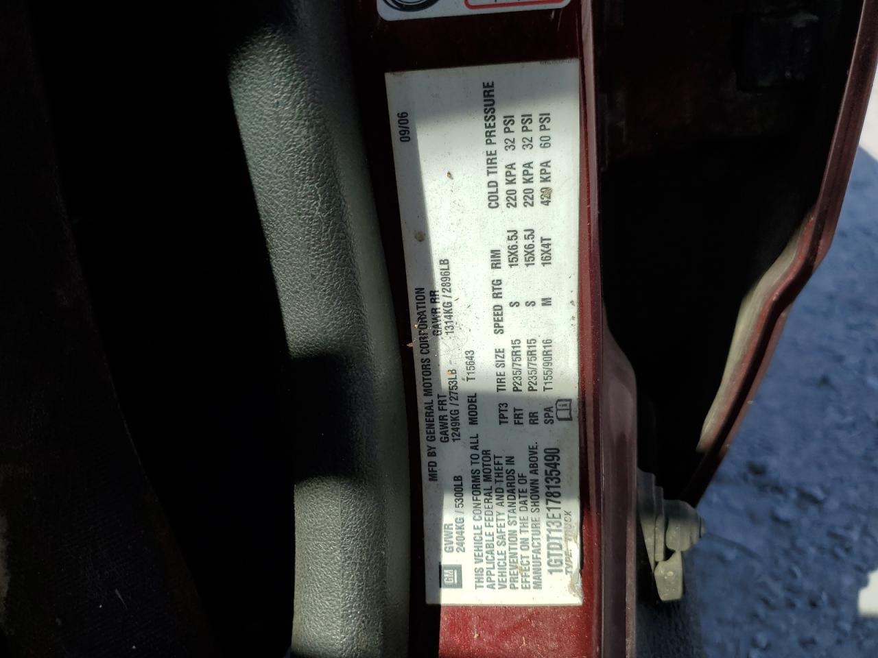 2007 GMC Canyon VIN: 1GTDT13E178135490 Lot: 81141295