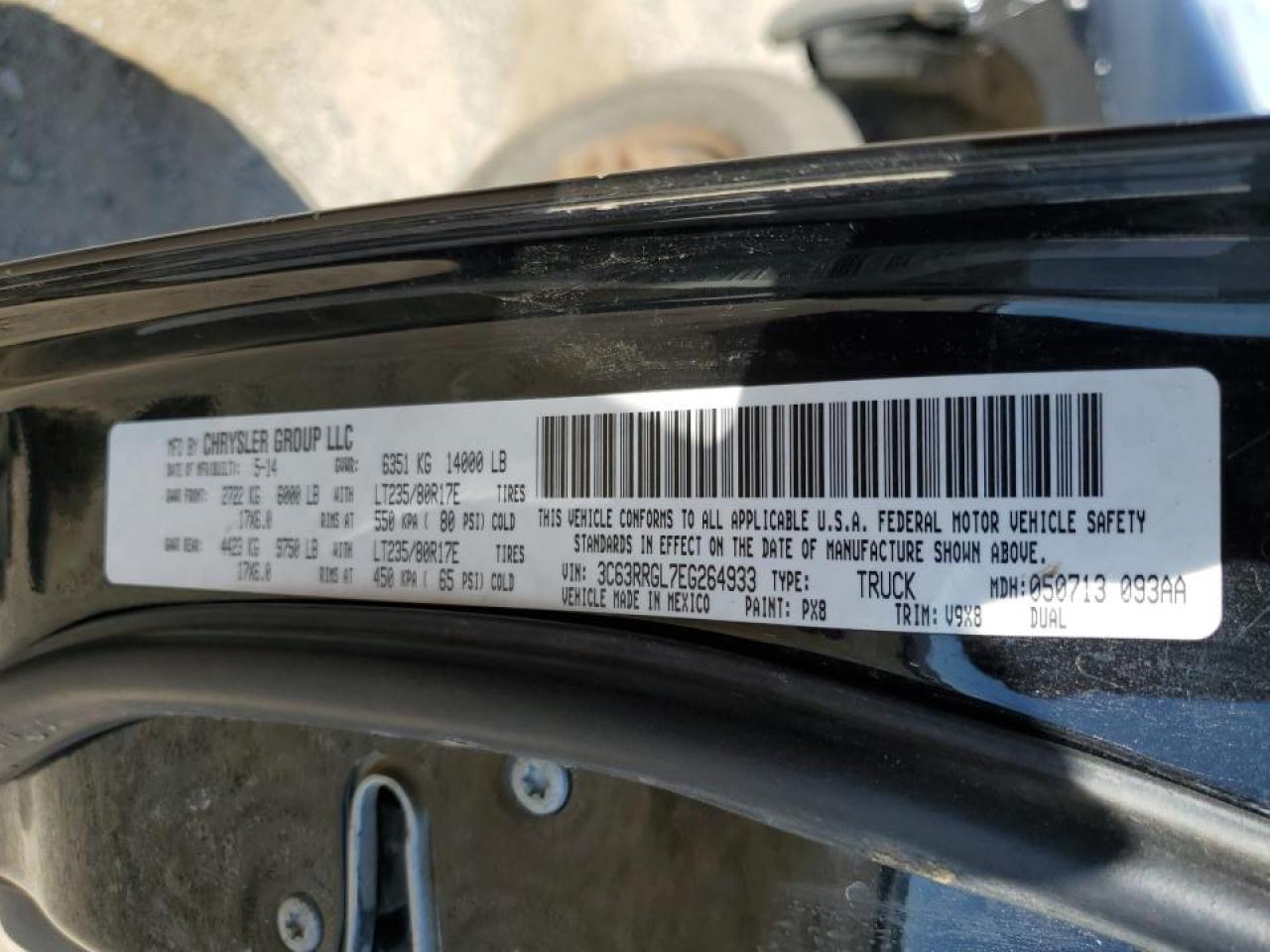 2014 Ram 3500 St VIN: 3C63RRGL7EG264933 Lot: 68839425