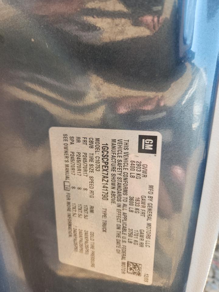 2010 Chevrolet Silverado C1500 VIN: 1GCSCPEX7AZ141790 Lot: 70874625