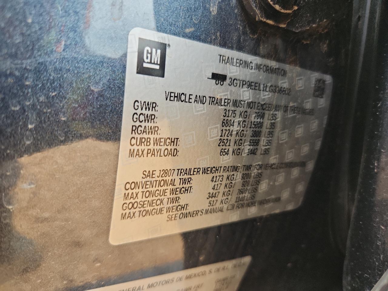 2020 GMC Sierra K1500 At4 VIN: 3GTP9EEL1LG336602 Lot: 84189505