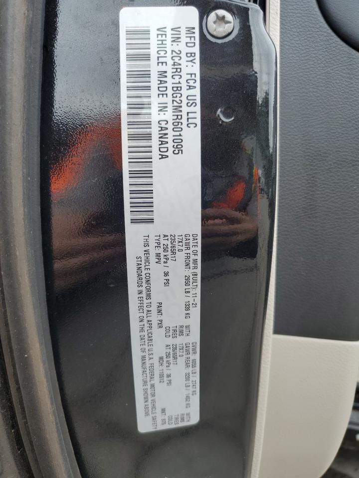 2021 Chrysler Pacifica Touring L VIN: 2C4RC1BG2MR601095 Lot: 84003655