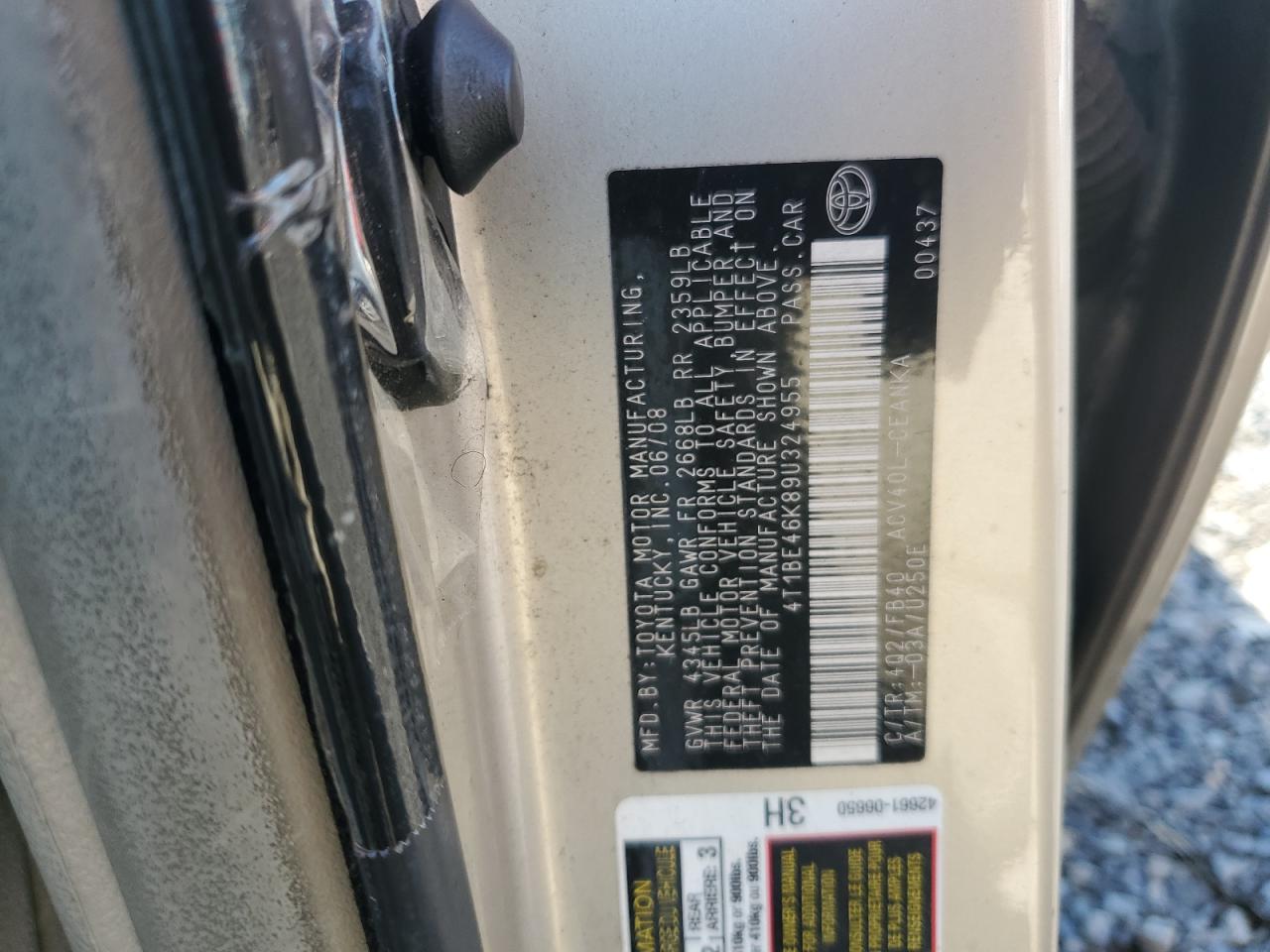 2009 Toyota Camry Base VIN: 4T1BE46K89U324955 Lot: 83789315