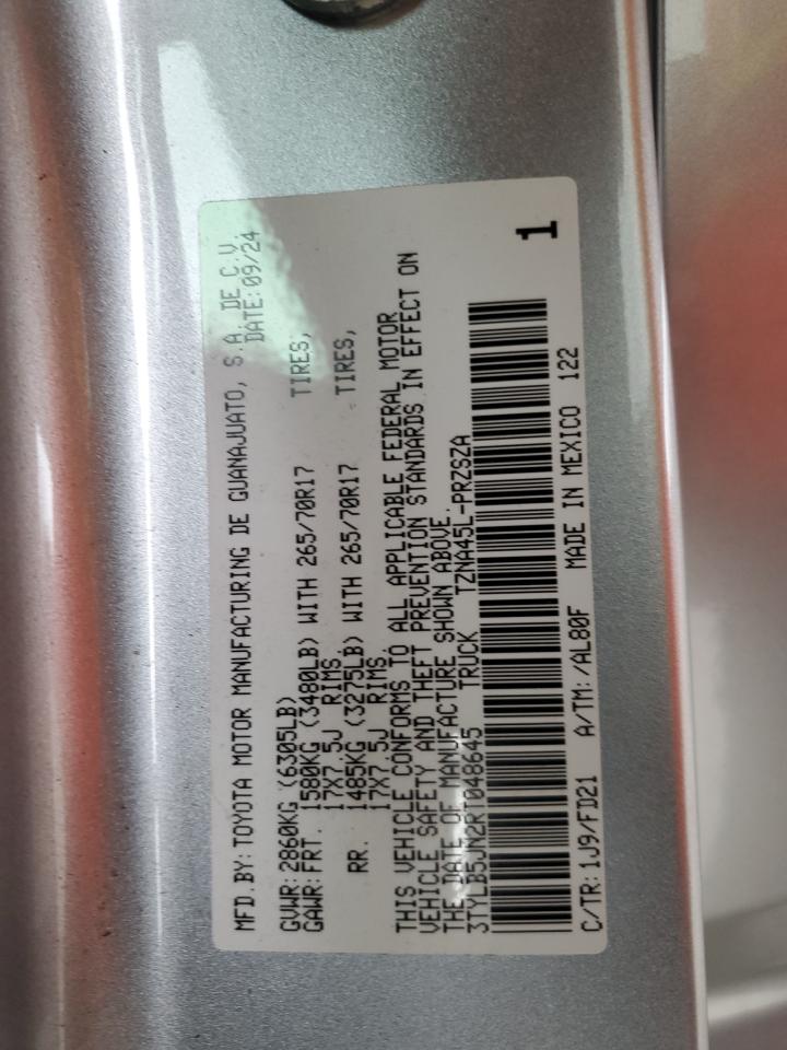 2024 Toyota Tacoma Double Cab VIN: 3TYLB5JN2RT048645 Lot: 71644875