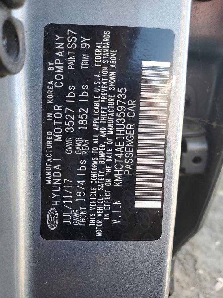 2017 Hyundai Accent Se VIN: KMHCT4AE1HU359735 Lot: 81742105