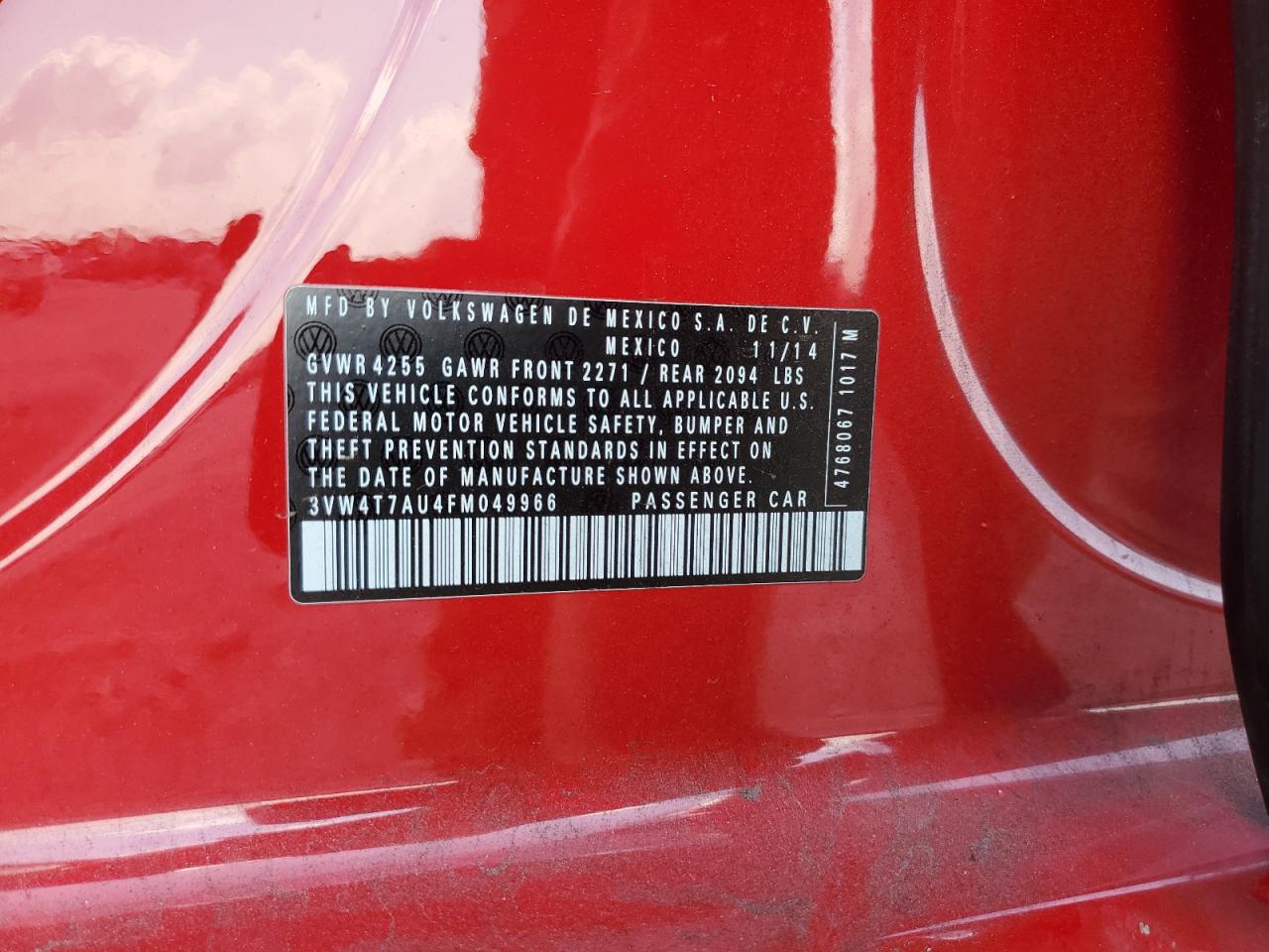 2015 Volkswagen Gti VIN: 3VW4T7AU4FM049966 Lot: 81082605