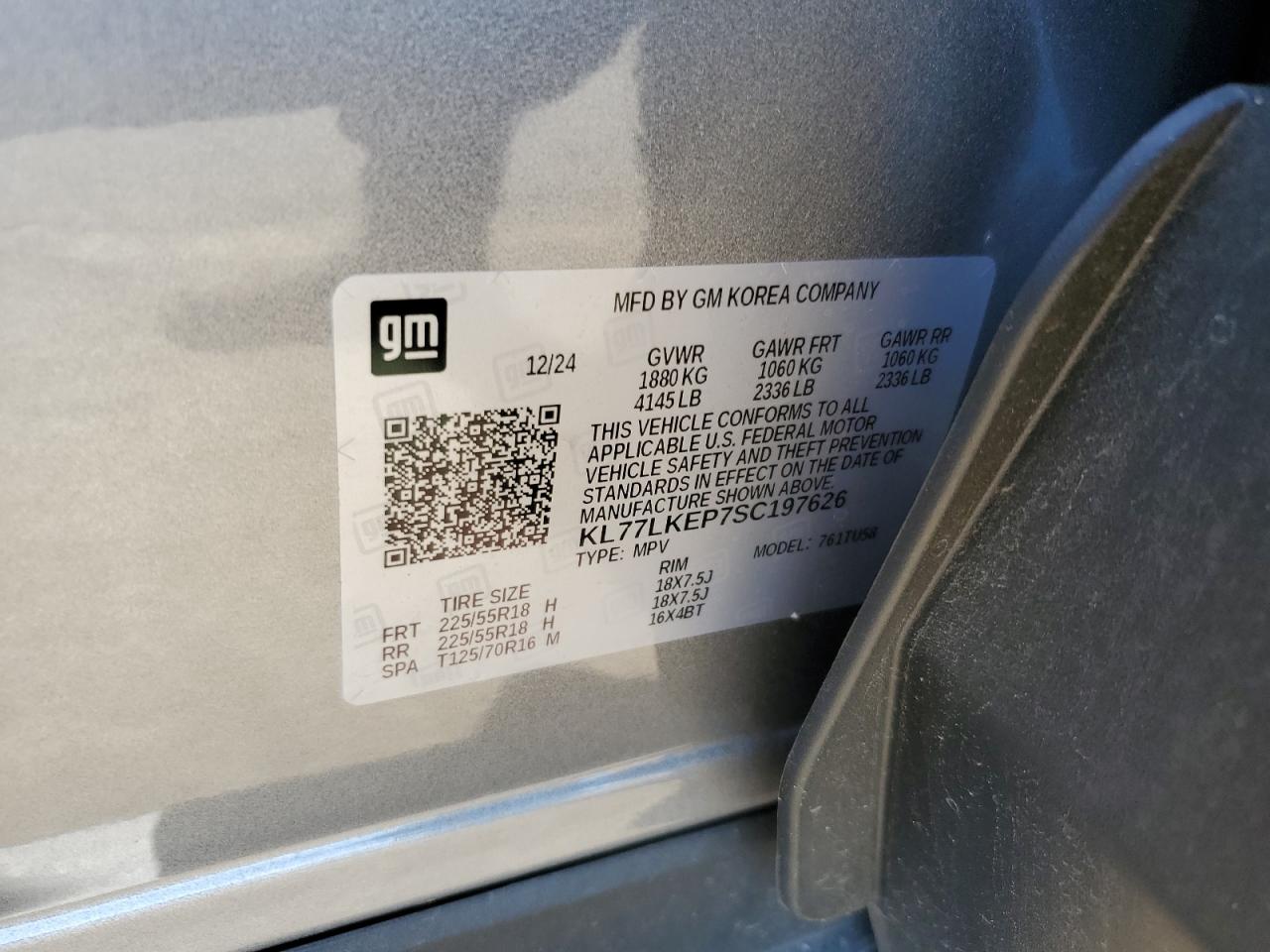 2025 Chevrolet Trax Activ VIN: KL77LKEP7SC197626 Lot: 71099695