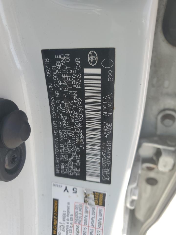 2018 Toyota Prius VIN: JTDKBRFU3J3078192 Lot: 80214115