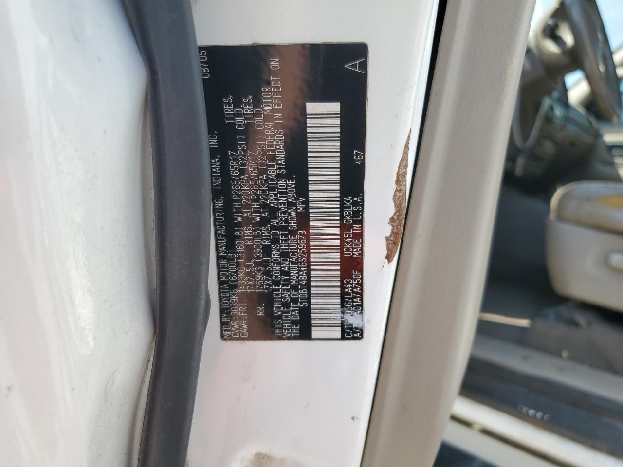 2006 Toyota Sequoia Limited VIN: 5TDBT48A46S259679 Lot: 80104645