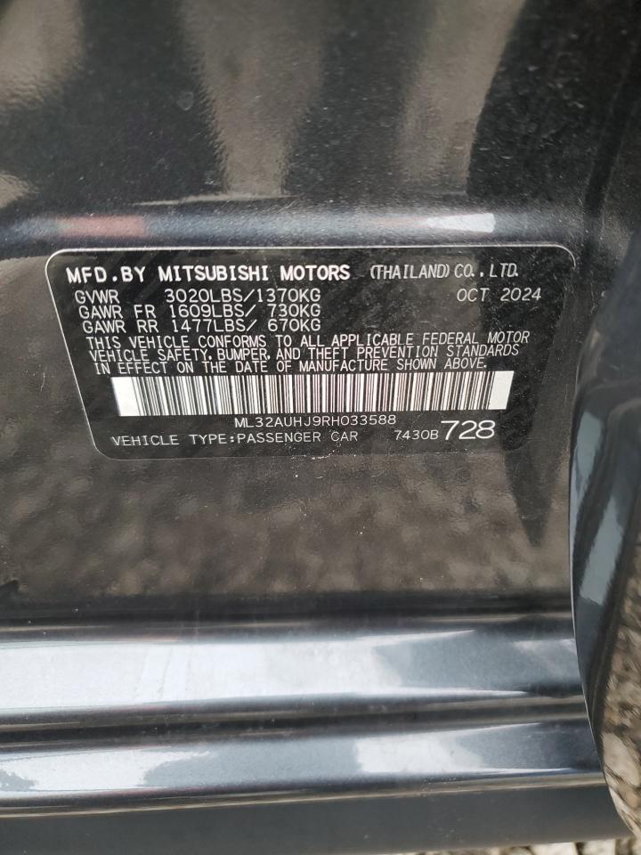 2024 Mitsubishi Mirage Es VIN: ML32AUHJ9RH033588 Lot: 84646505