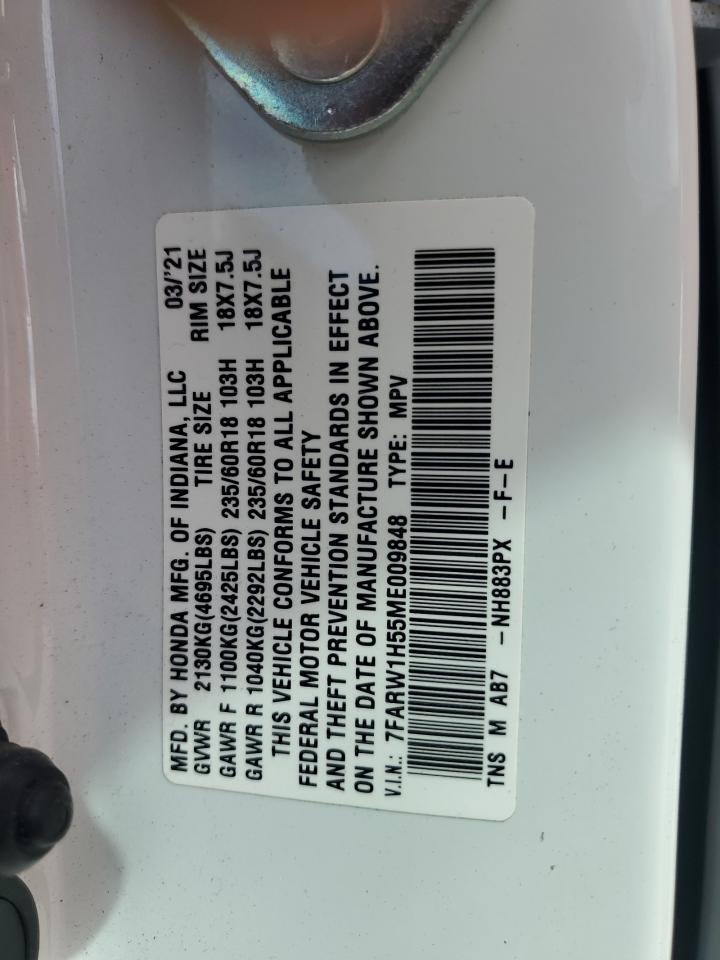 2021 Honda Cr-V Ex VIN: 7FARW1H55ME009848 Lot: 80852145