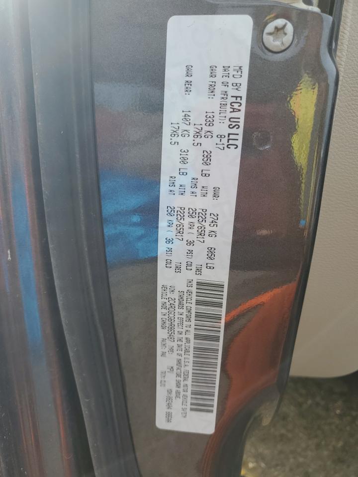 2017 Dodge Grand Caravan Sxt VIN: 2C4RDGCG6HR865487 Lot: 81158985