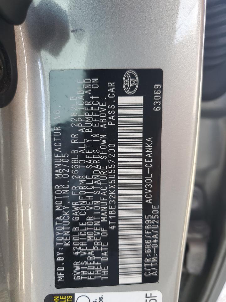 2005 Toyota Camry Le VIN: 4T1BE32KX5U557200 Lot: 81750525