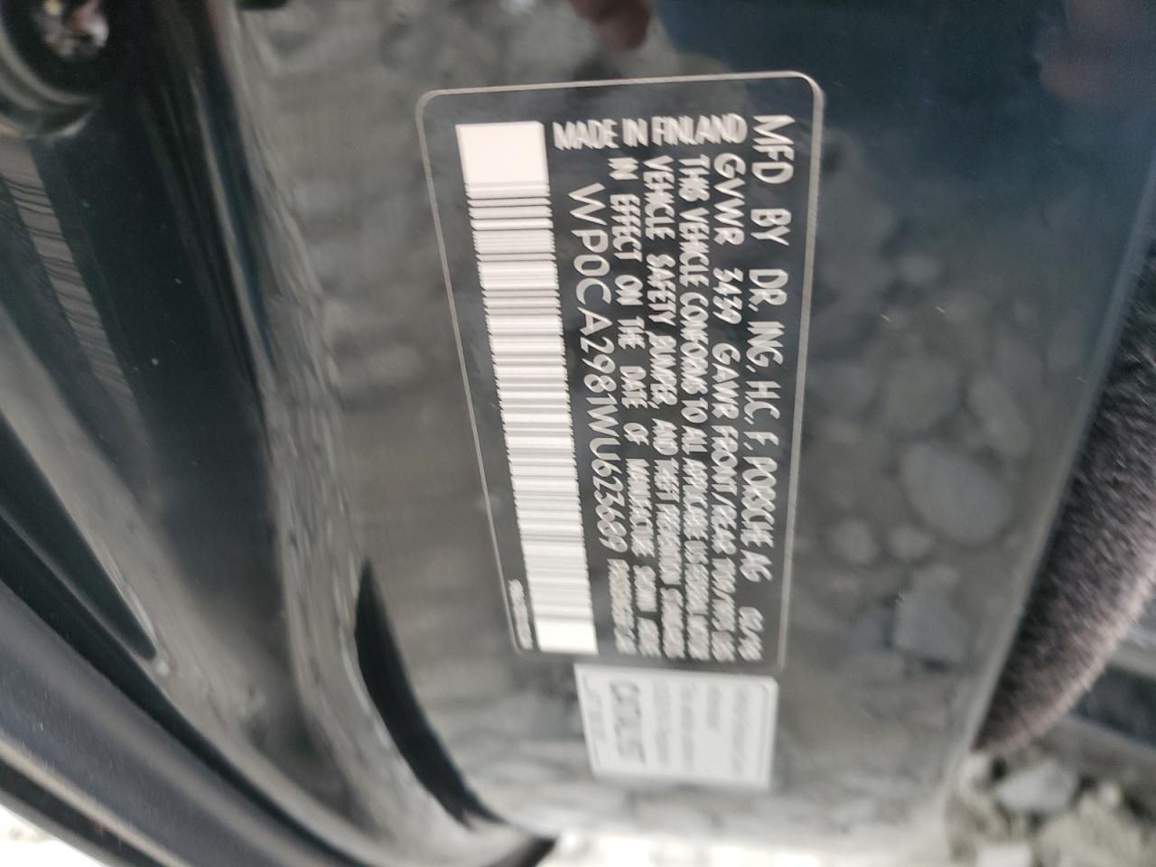 1998 Porsche Boxster VIN: WP0CA2981WU623689 Lot: 80710725