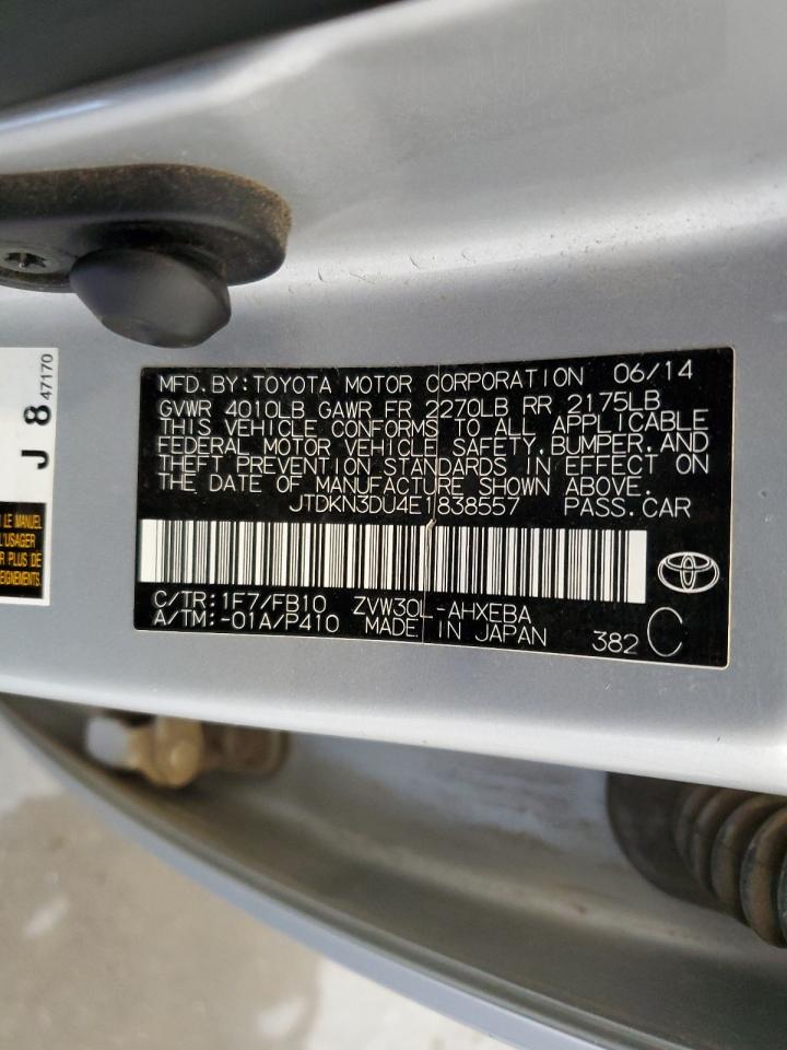2014 Toyota Prius VIN: JTDKN3DU4E1838557 Lot: 81616195