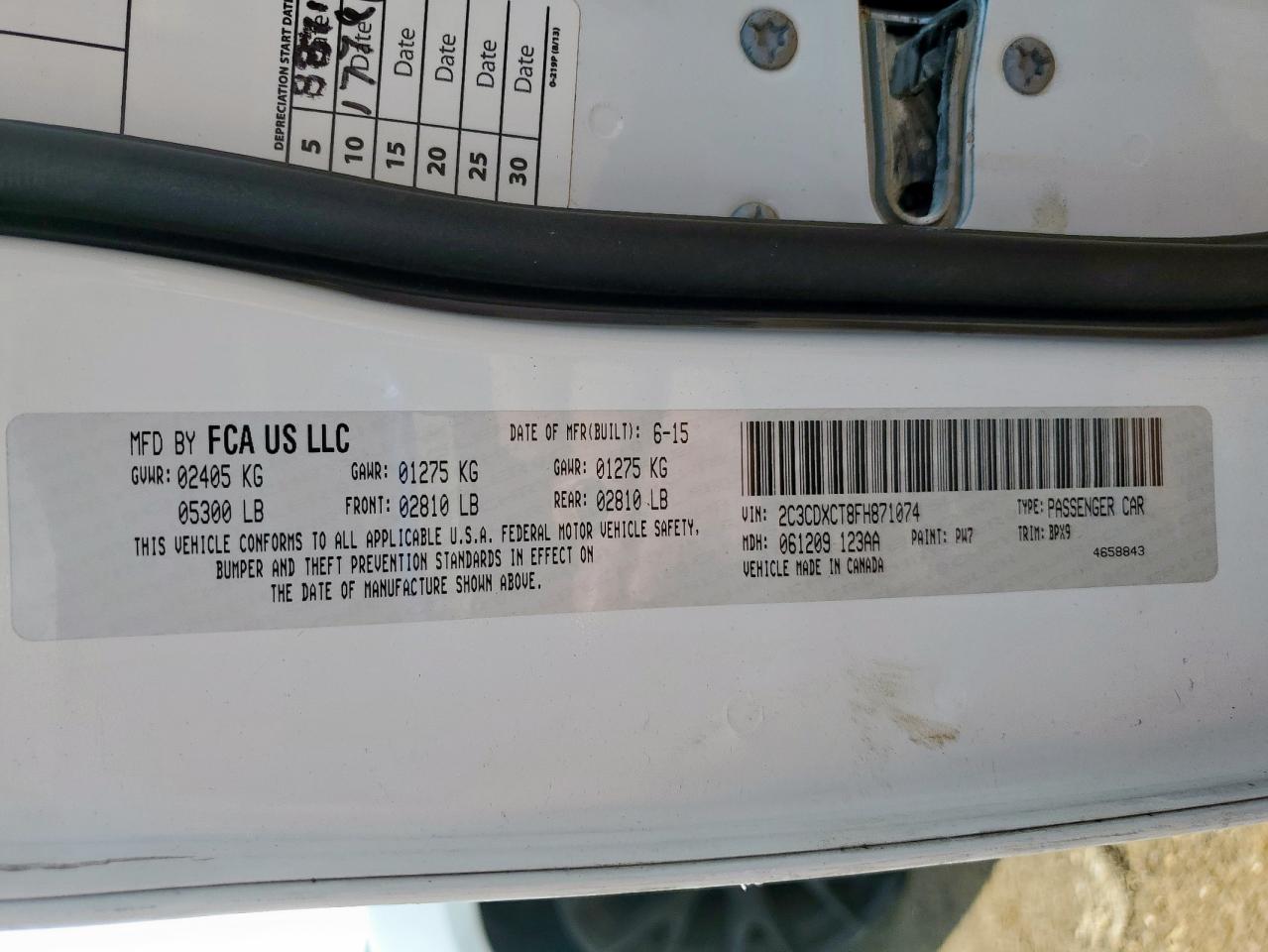 2015 Dodge Charger R/T VIN: 2C3CDXCT8FH871074 Lot: 71456925