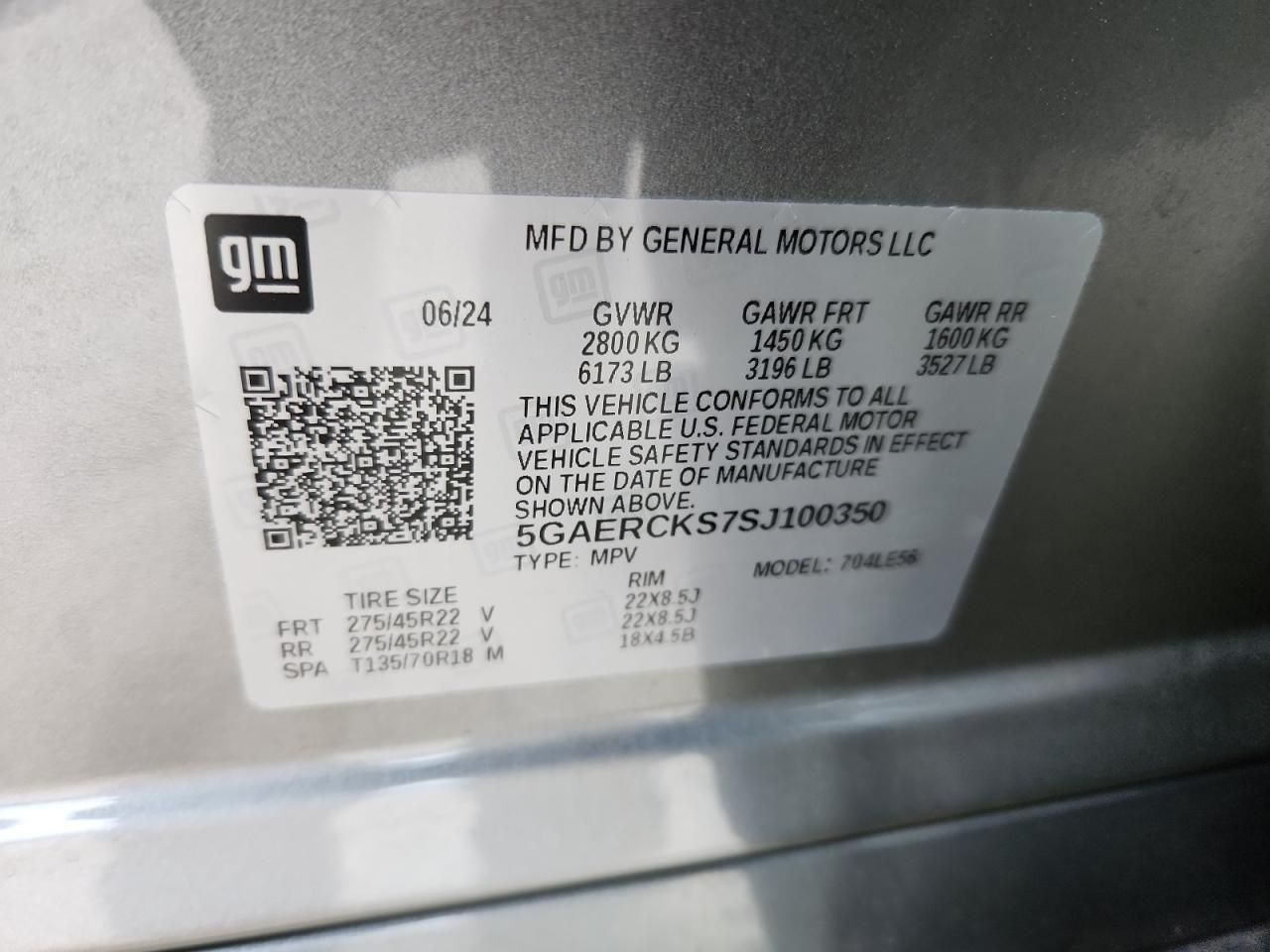 2025 Buick Enclave Avenir VIN: 5GAERCKS7SJ100350 Lot: 80373385