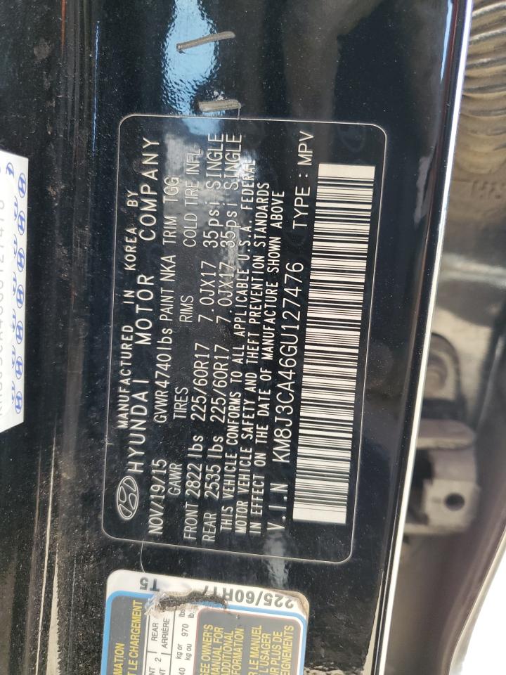 2016 Hyundai Tucson Limited VIN: KM8J3CA46GU127476 Lot: 83766725