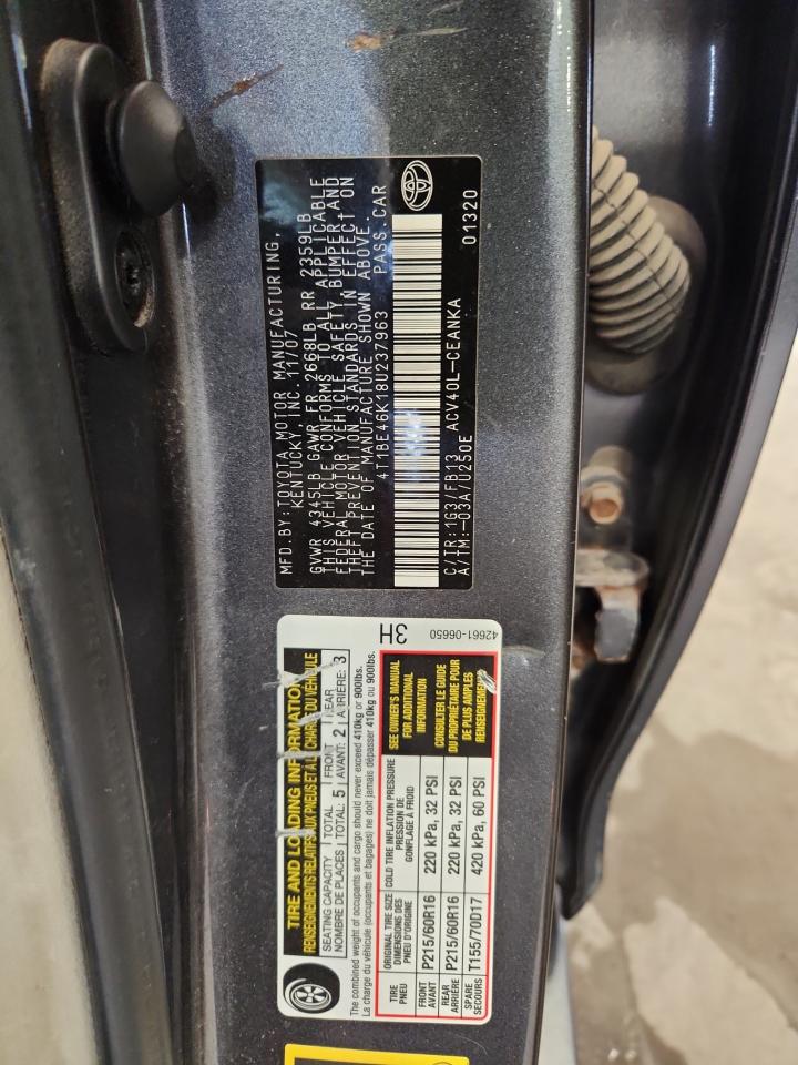 2008 Toyota Camry Ce VIN: 4T1BE46K18U237963 Lot: 71984165