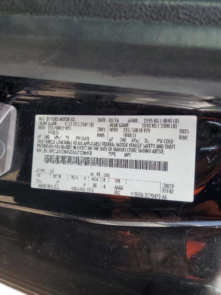 2016 Lincoln Mkc Select VIN: 5LMCJ2C96GUJ30652 Lot: 81042445