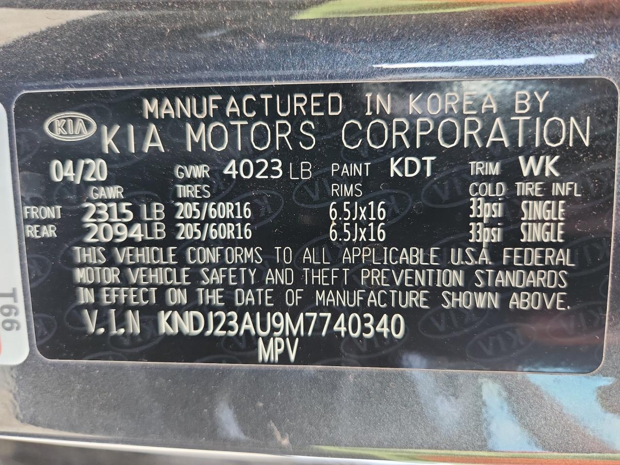 2021 Kia Soul Lx VIN: KNDJ23AU9M7740340 Lot: 80497375