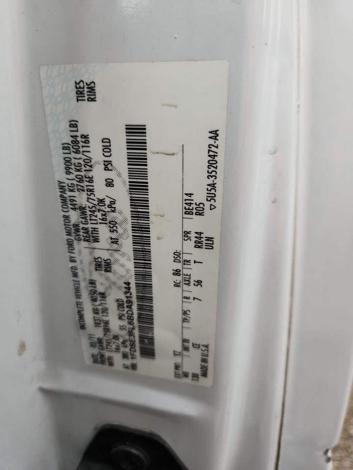 2011 Ford Econoline E350 Super Duty Cutaway Van VIN: 1FDSE3FL6BDA91344 Lot: 81089275