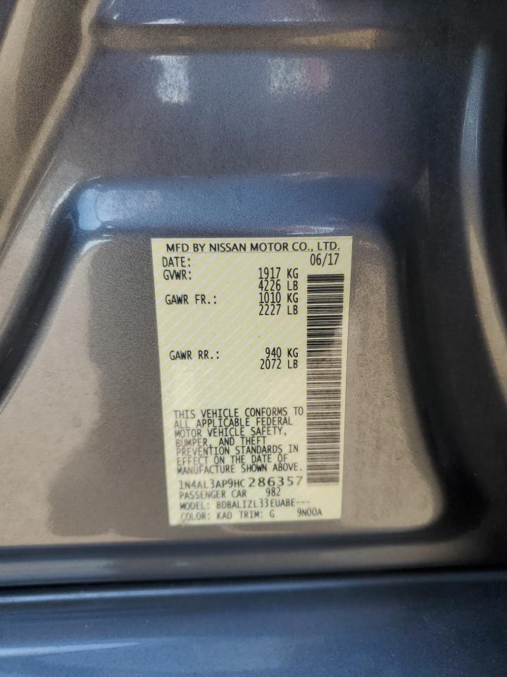 2017 Nissan Altima 2.5 VIN: 1N4AL3AP9HC286357 Lot: 84357155