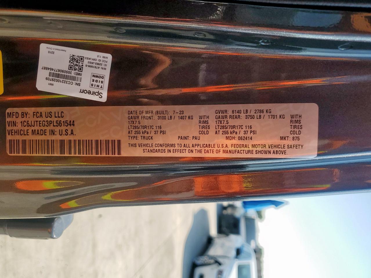 2023 Jeep Gladiator Mojave VIN: 1C6JJTEG3PL561544 Lot: 81129325