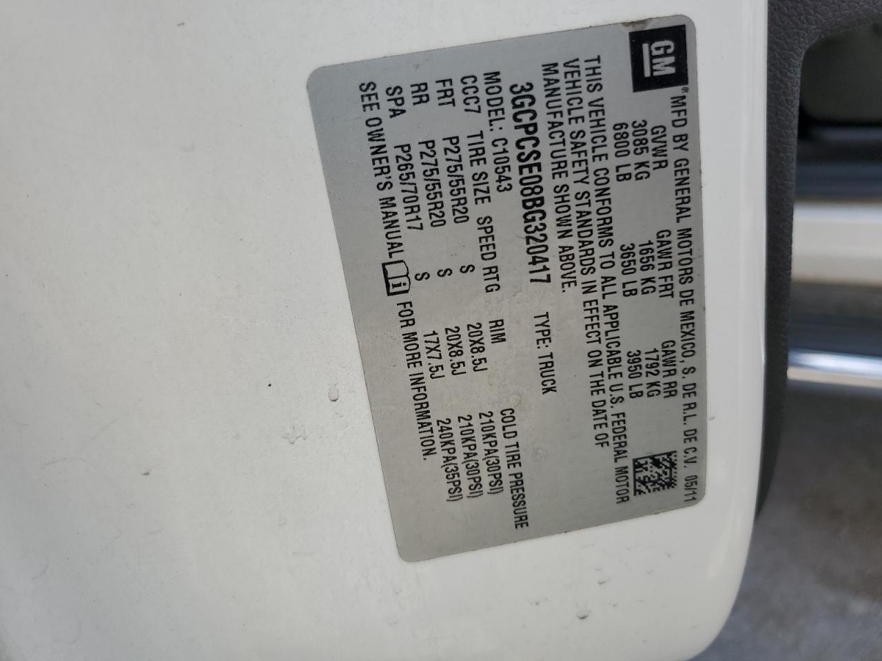 2011 Chevrolet Silverado C1500 Lt VIN: 3GCPCSE08BG320417 Lot: 80347775