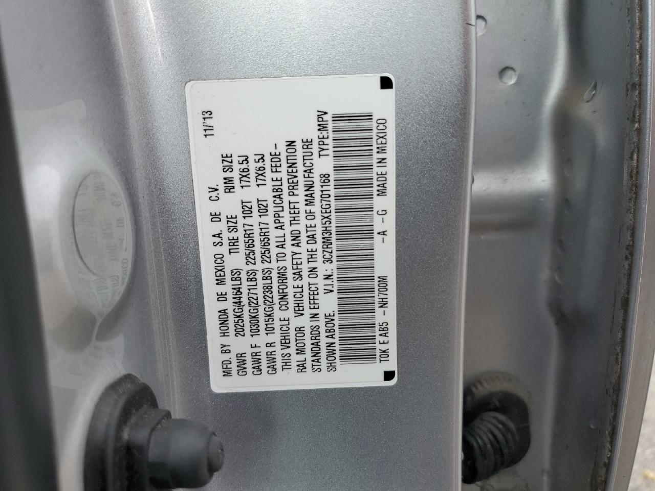 2014 Honda Cr-V Ex VIN: 3CZRM3H5XEG701168 Lot: 80363245