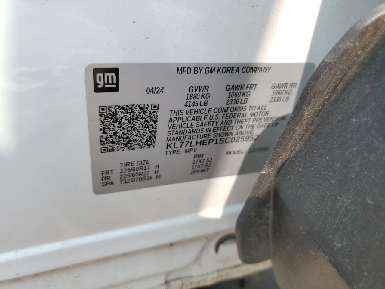 2025 Chevrolet Trax 1Lt VIN: KL77LHEP1SC025952 Lot: 71729265