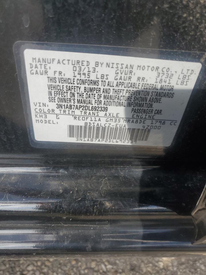 2013 Nissan Sentra S VIN: 3N1AB7AP2DL692339 Lot: 81705955