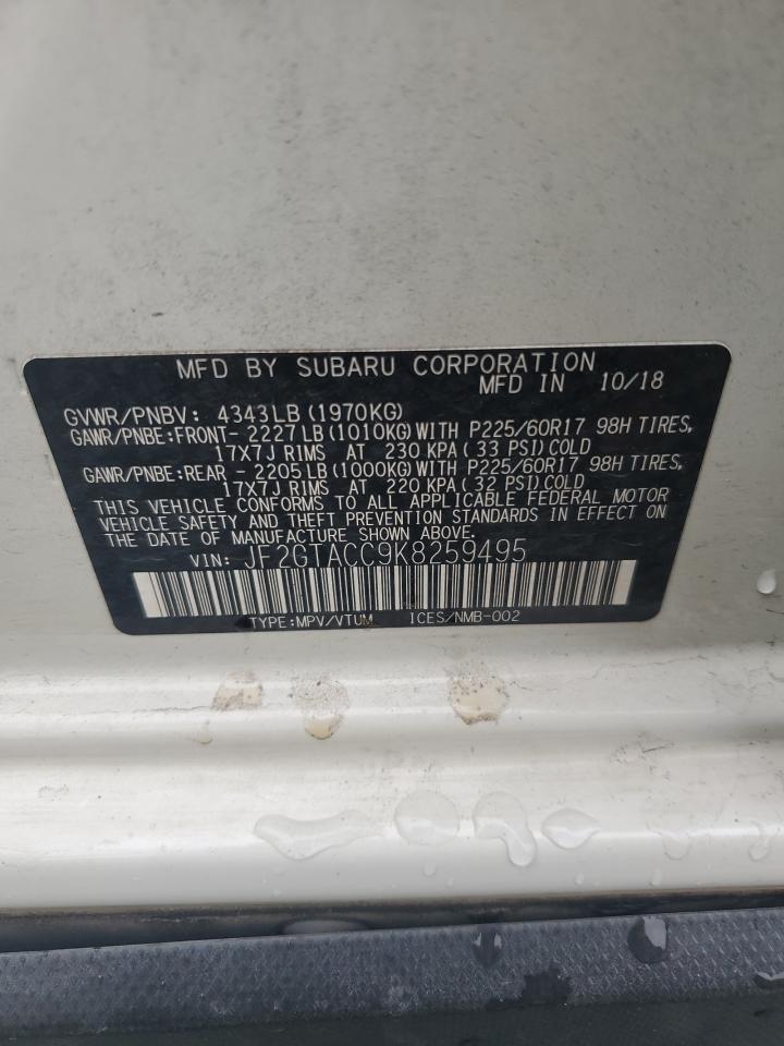 2019 Subaru Crosstrek Premium VIN: JF2GTACC9K8259495 Lot: 84245665