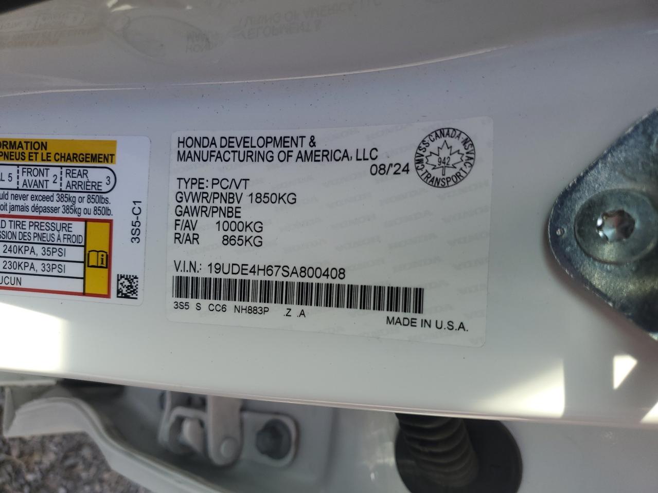 2025 Acura Integra A-Spec Tech VIN: 19UDE4H67SA800408 Lot: 80271645