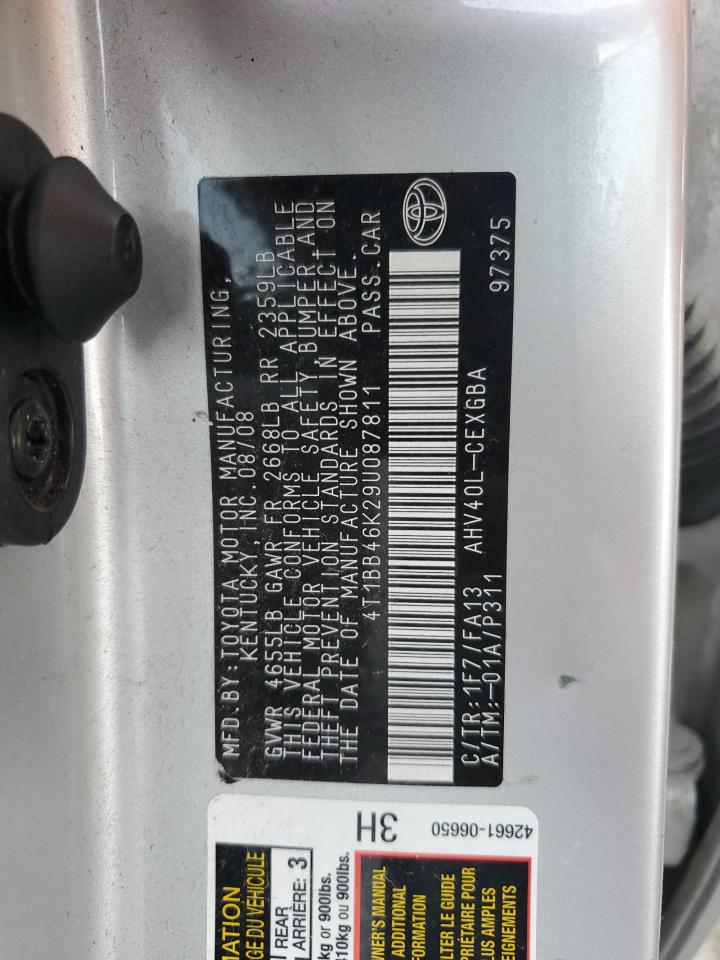 2009 Toyota Camry Hybrid VIN: 4T1BB46K29U087811 Lot: 83799955