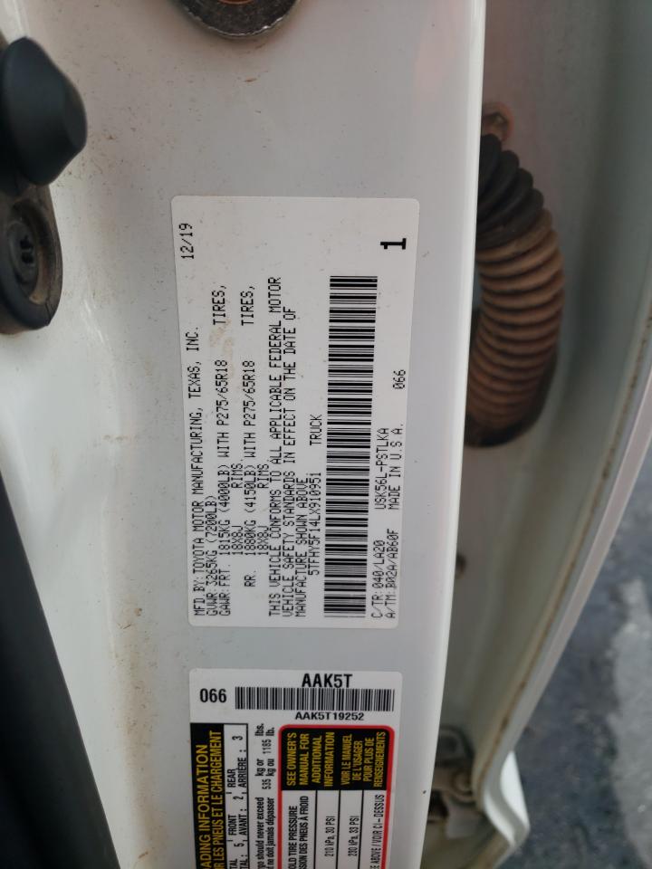 2020 Toyota Tundra Crewmax Limited VIN: 5TFHY5F14LX910951 Lot: 81406955