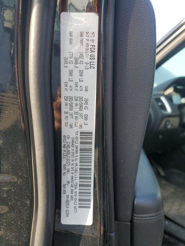 2020 Dodge Durango Sxt VIN: 1C4RDJAG5LC131571 Lot: 81590075