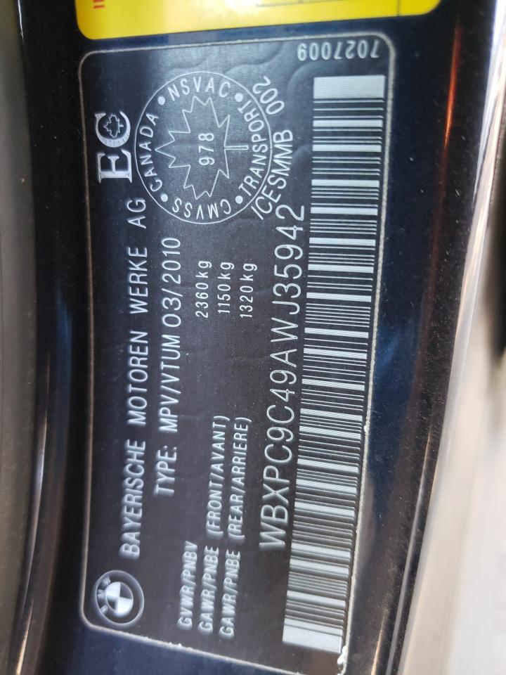 2010 BMW X3 xDrive30I VIN: WBXPC9C49AWJ35942 Lot: 70274783