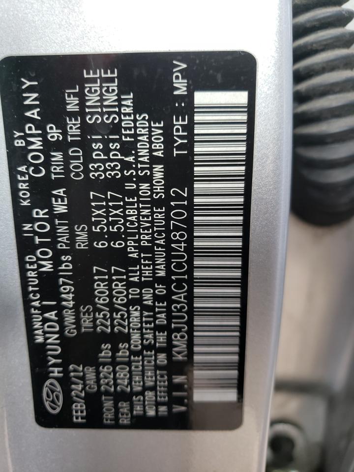 2012 Hyundai Tucson Gls VIN: KM8JU3AC1CU487012 Lot: 71305693