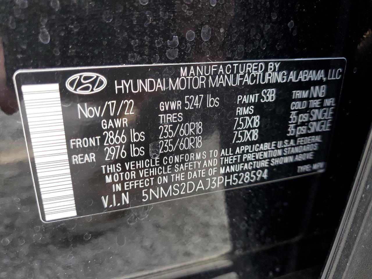 5NMS2DAJ3PH528594 2023 Hyundai Santa Fe Sel