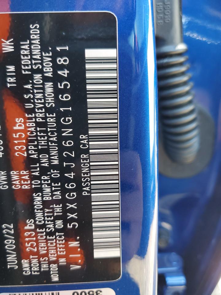 2022 Kia K5 Gt Line VIN: 5XXG64J26NG165481 Lot: 71711293