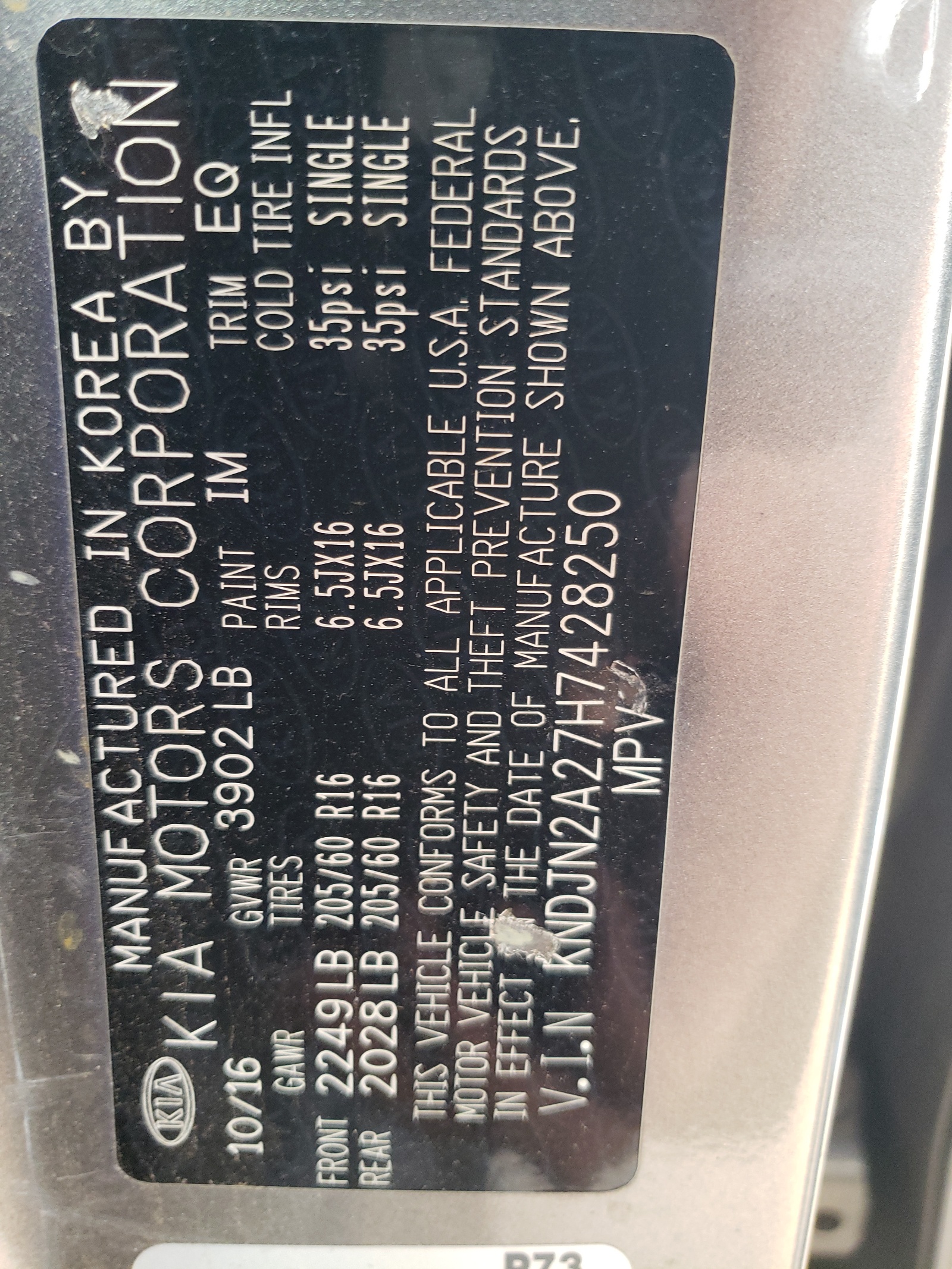 KNDJN2A27H7428250 2017 Kia Soul