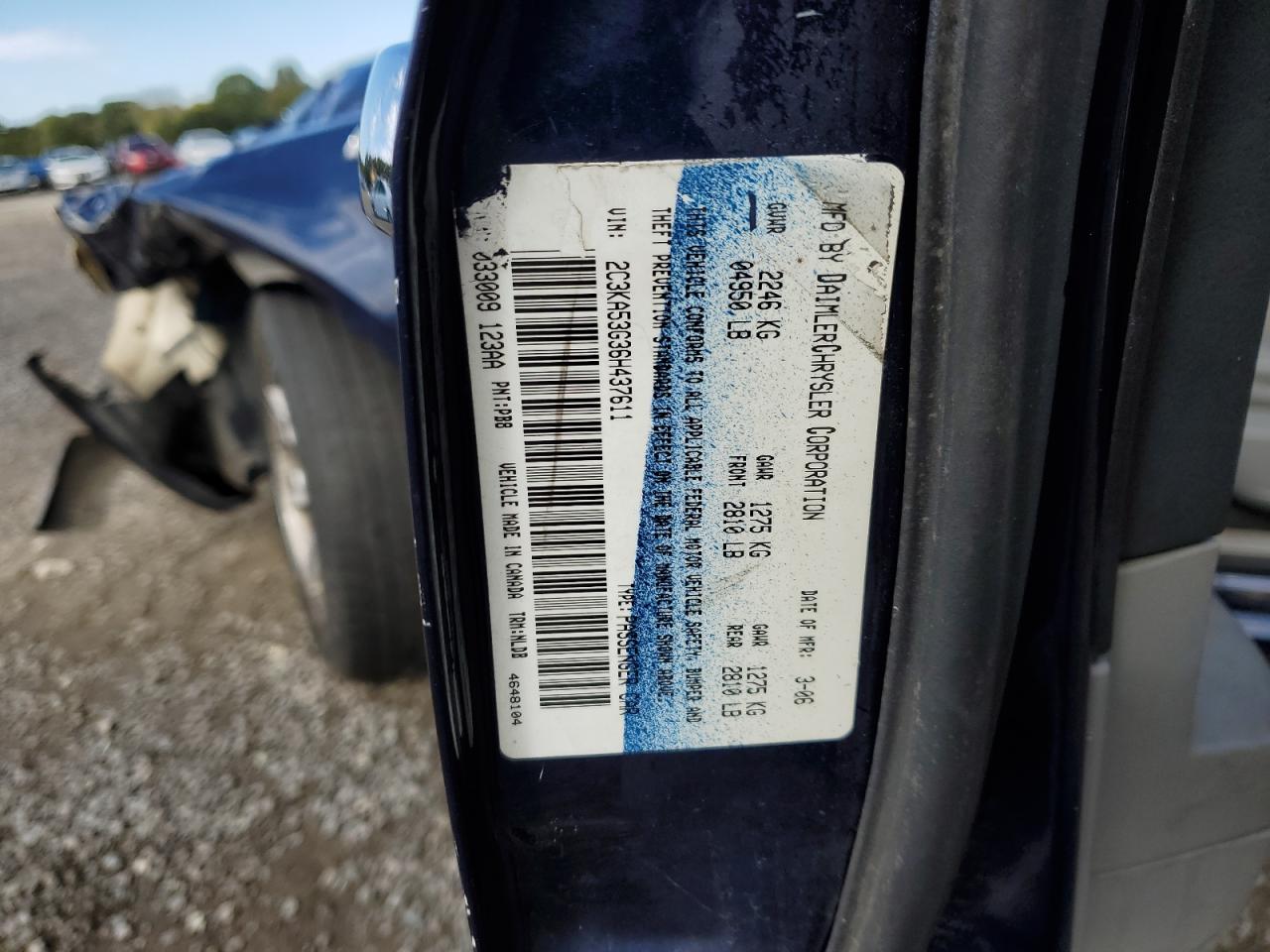 2006 Chrysler 300 Touring VIN: 2C3KA53G36H437611 Lot: 59080674