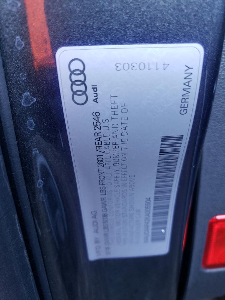 2019 Audi S4 Prestige VIN: WAUC4AF42KA005504 Lot: 73724133