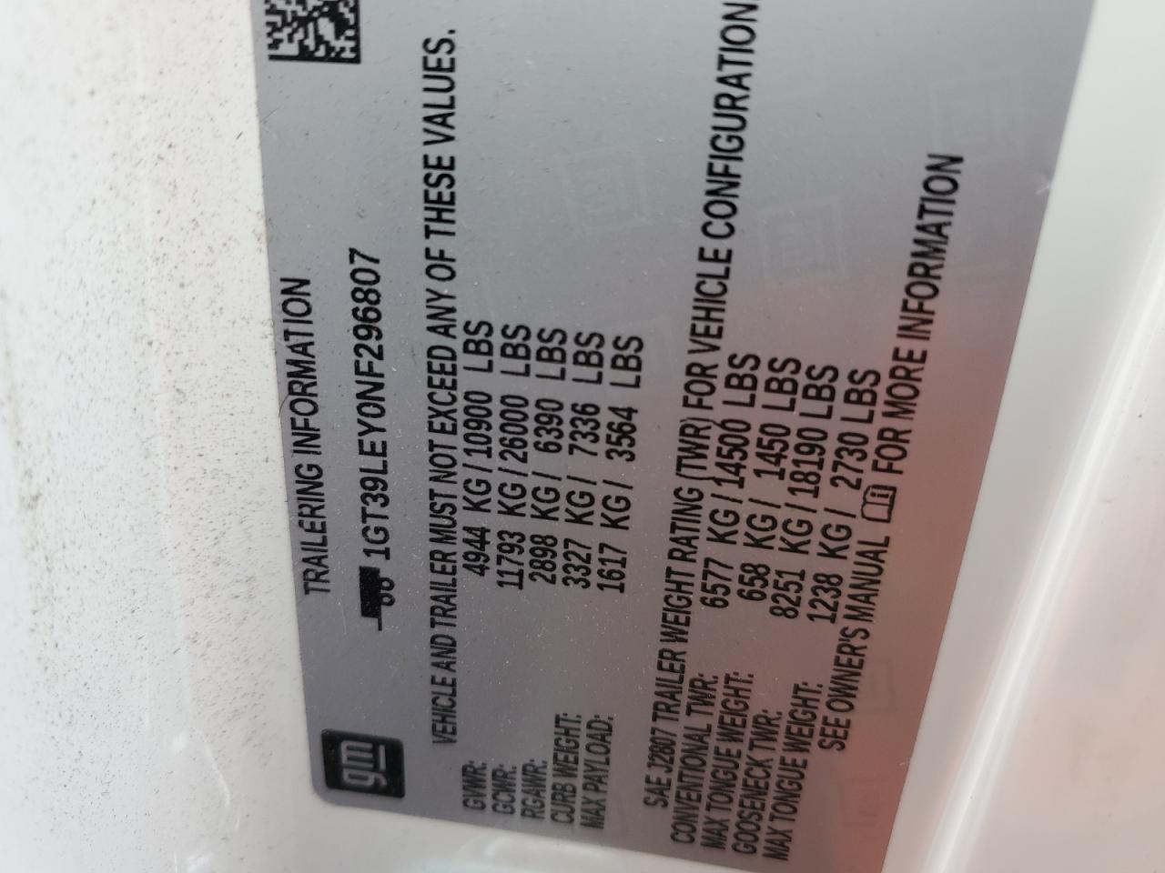 2022 GMC Sierra K2500 Heavy Duty VIN: 1GT39LEY0NF296807 Lot: 71873923