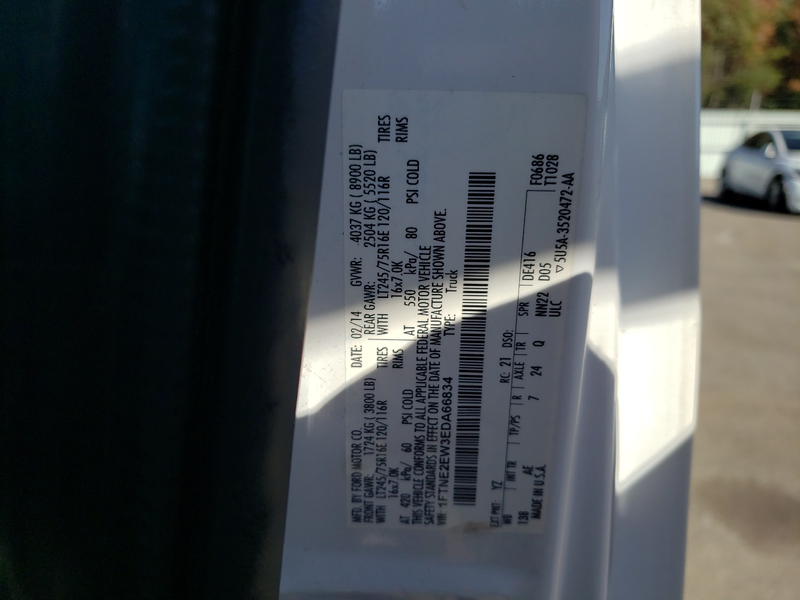 1FTNE2EW3EDA66834 2014 Ford Econoline E250 Van